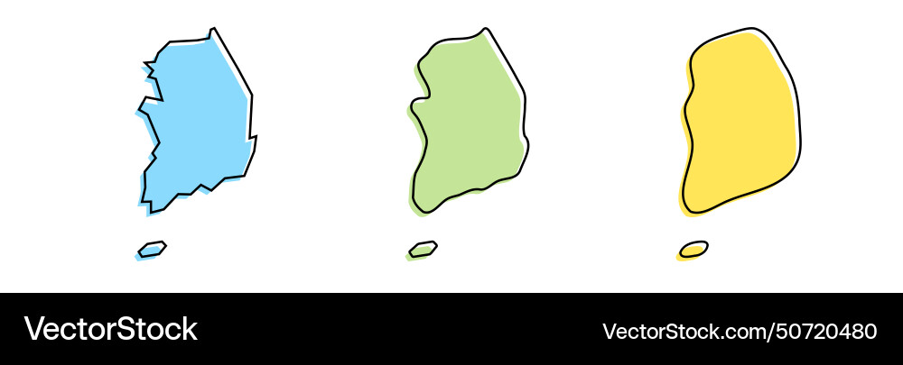 South korea country map in three levels South korea country map in three levels vector image