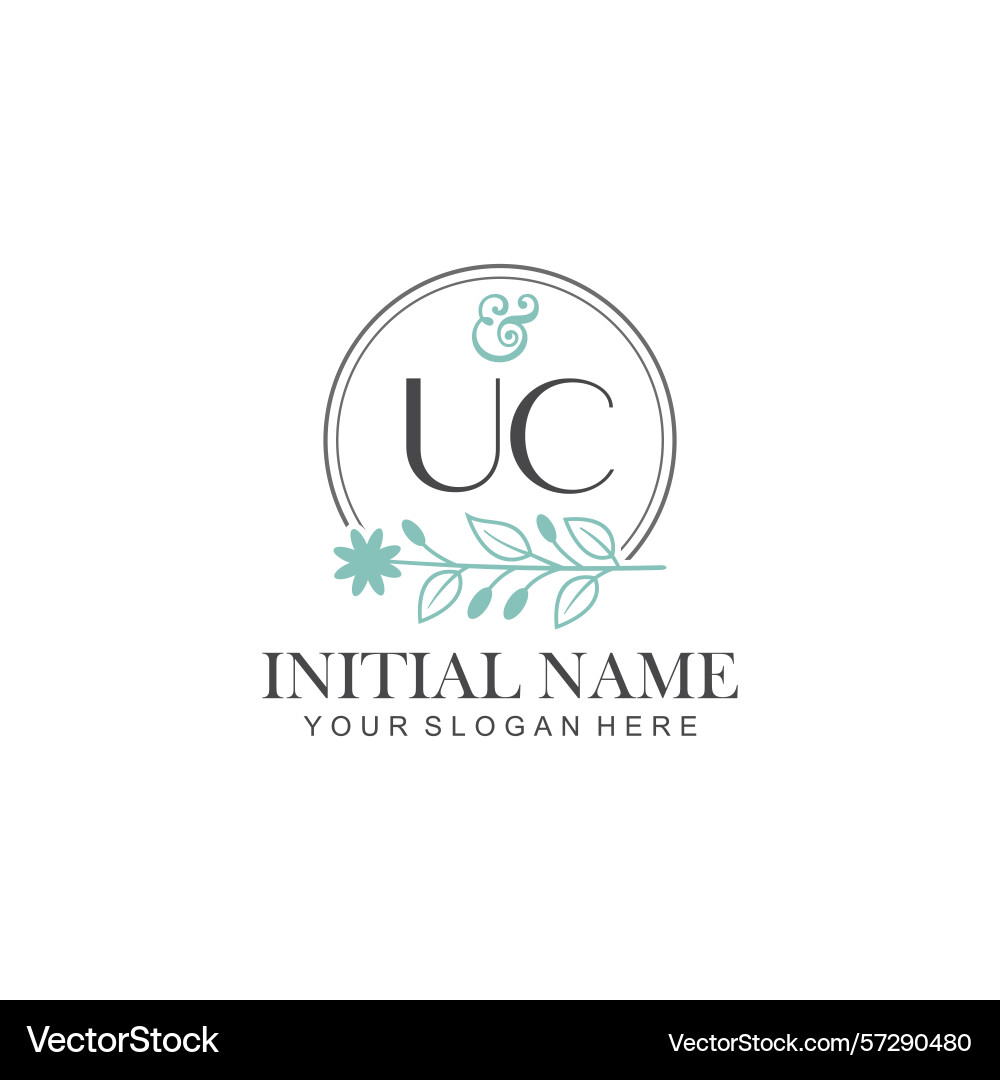 Uc initial logo templates with botanical elements Uc initial logo templates with botanical elements Vector Image