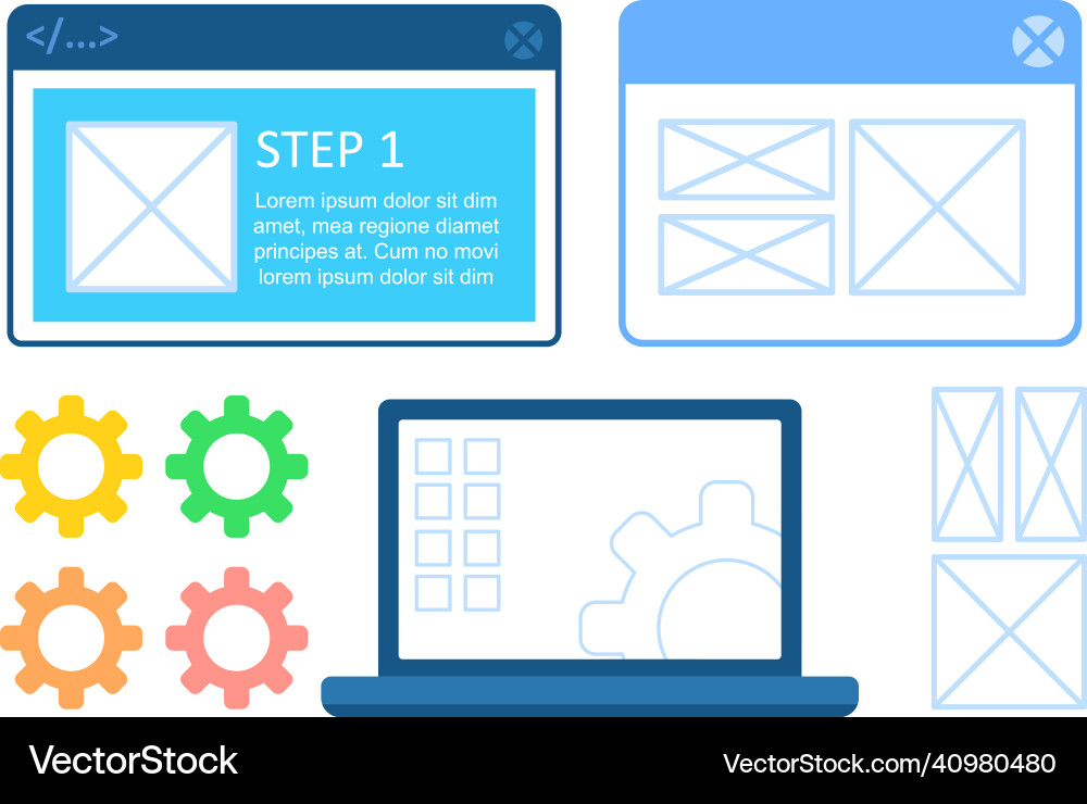 Website development infographic chart design Website development infographic chart design vector image