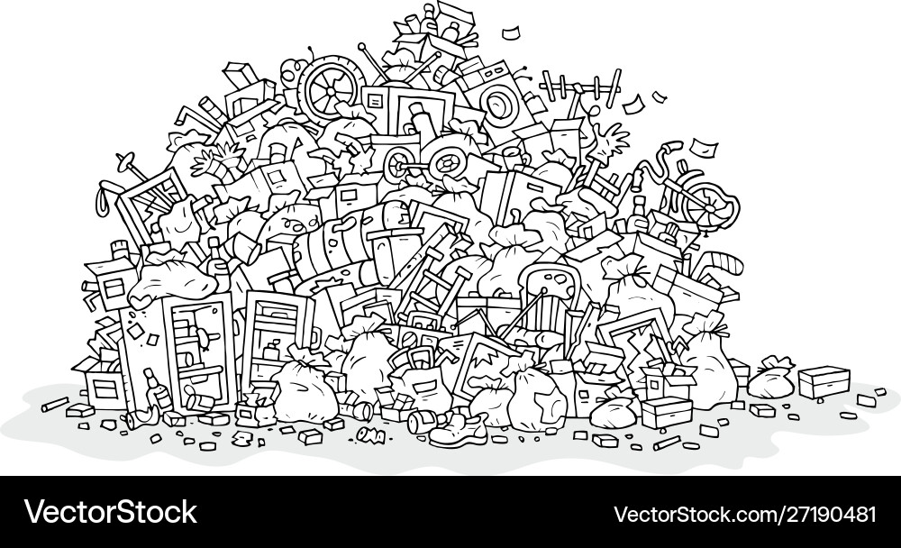 Big heap rubbish Royalty Free Vector Image VectorStock