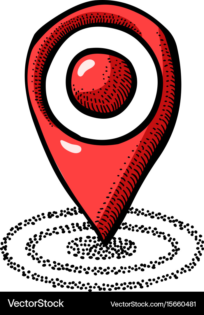 Cartoon image of location icon pointer symbol Vector Image