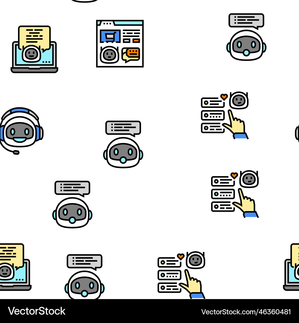 Chat bot robot service online seamless Vector Image
