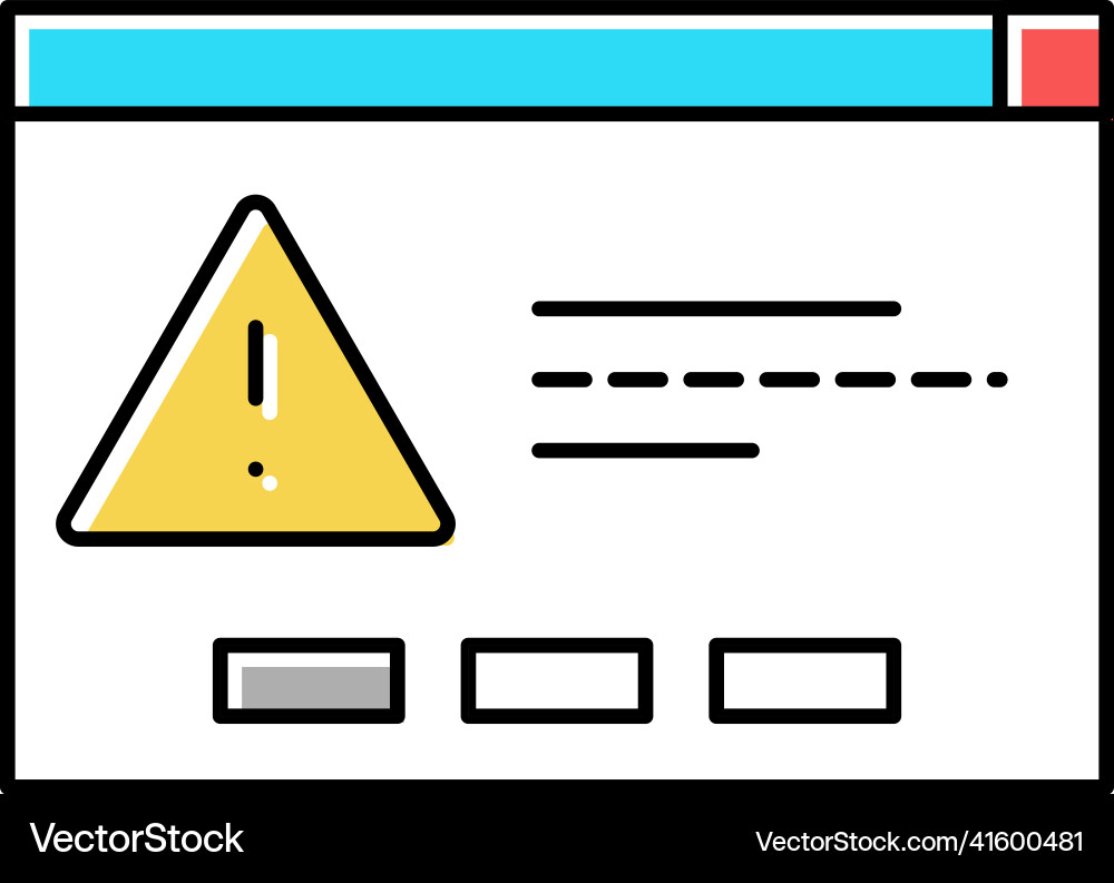 Computer task error color icon vector image