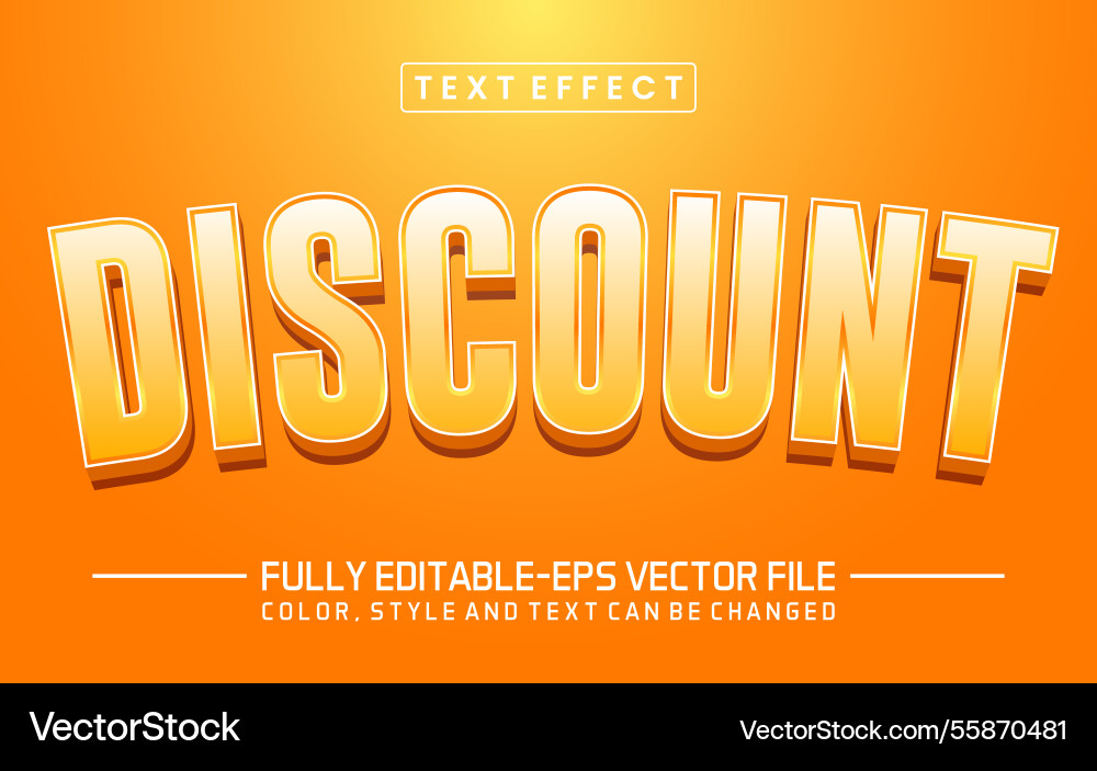 Discount font text effect editable Discount font text effect editable Vector Image