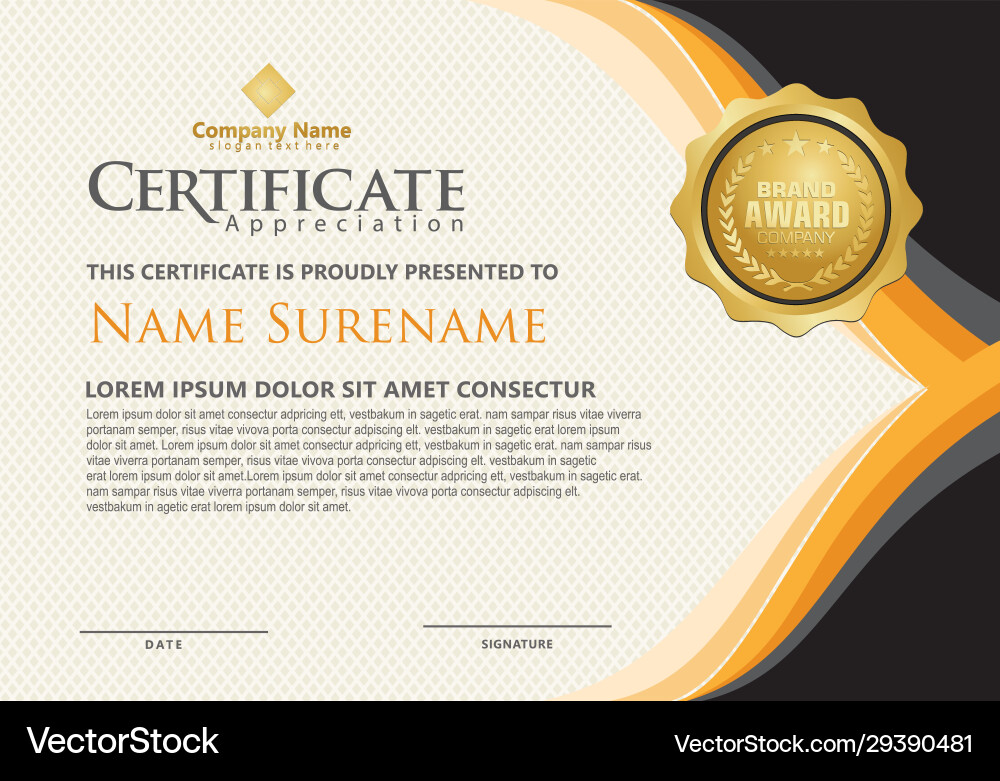 Elegant Certificate with Flow Lines vector image