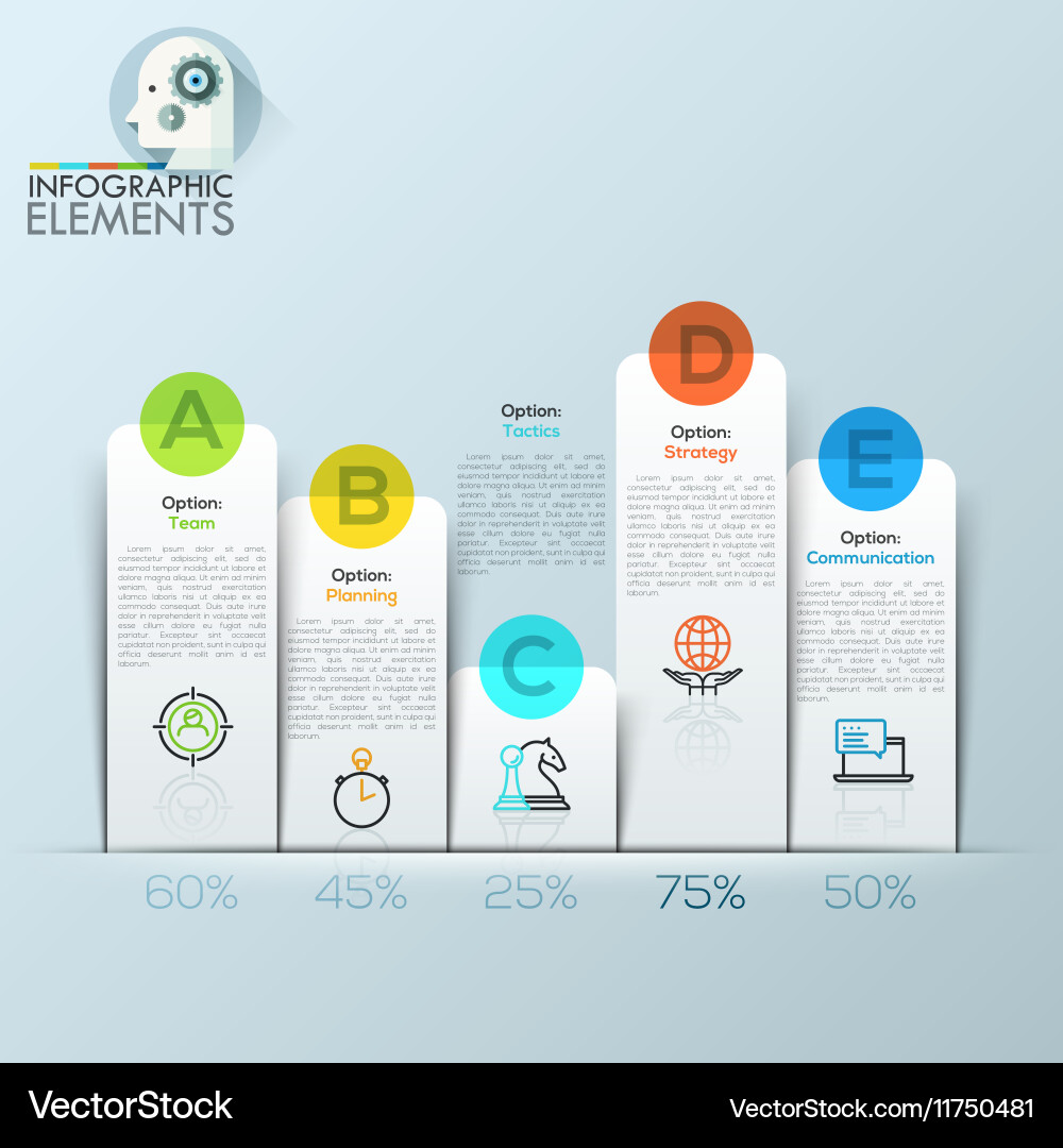 Example of business flat design graph vector image