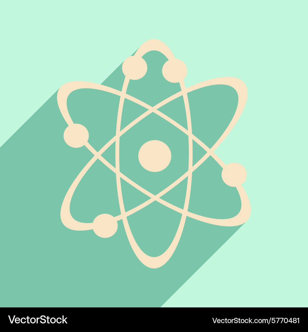 Flat with shadow icon and mobile application atoms vector image