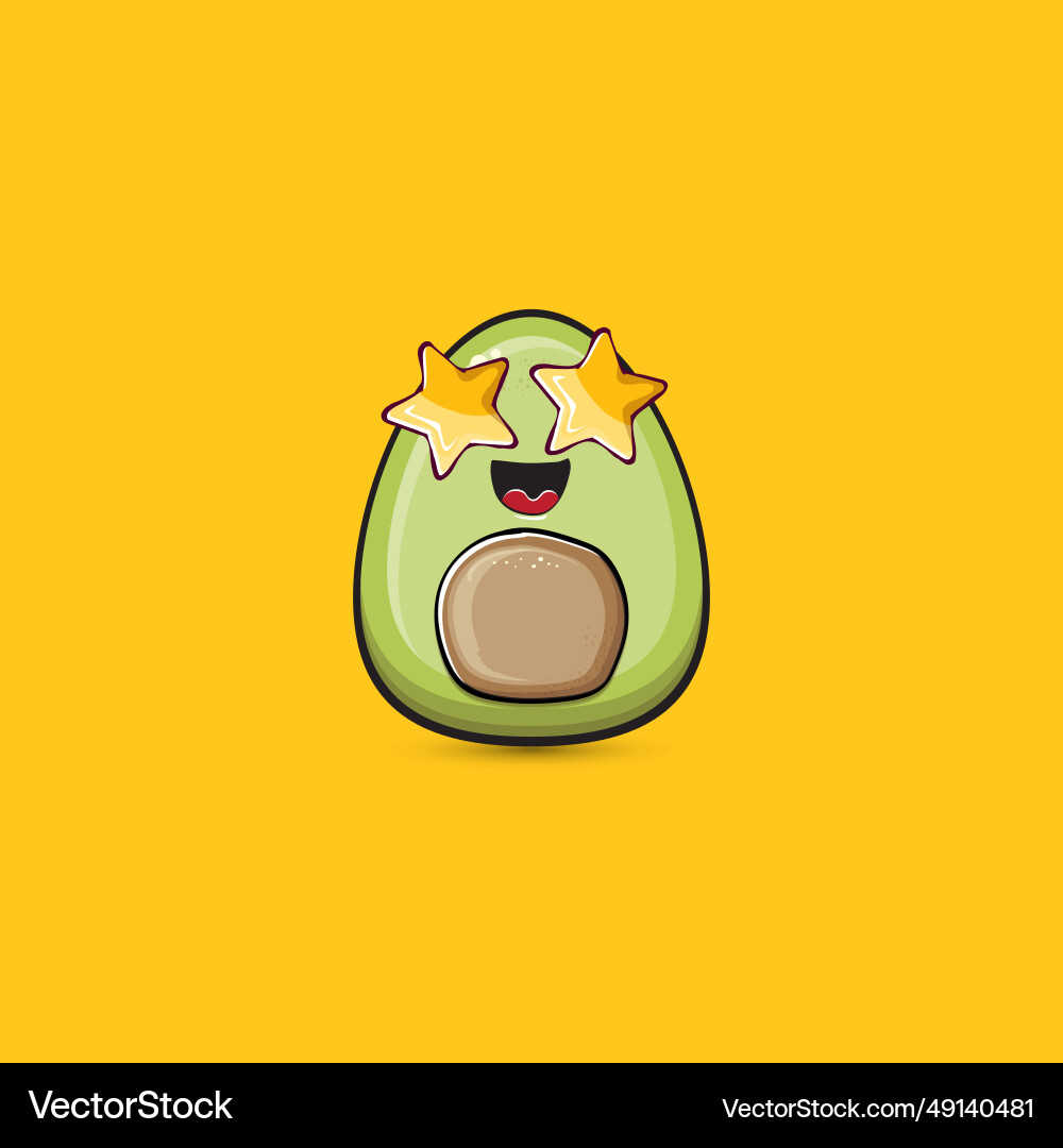Funny cartoon cute tiny avocado character isolated Funny cartoon cute tiny avocado character isolated vector image