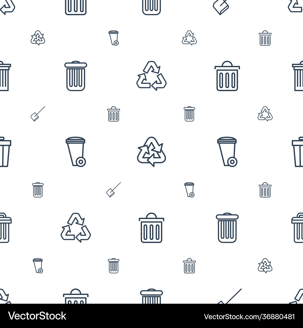 Garbage icons pattern seamless white background Vector Image