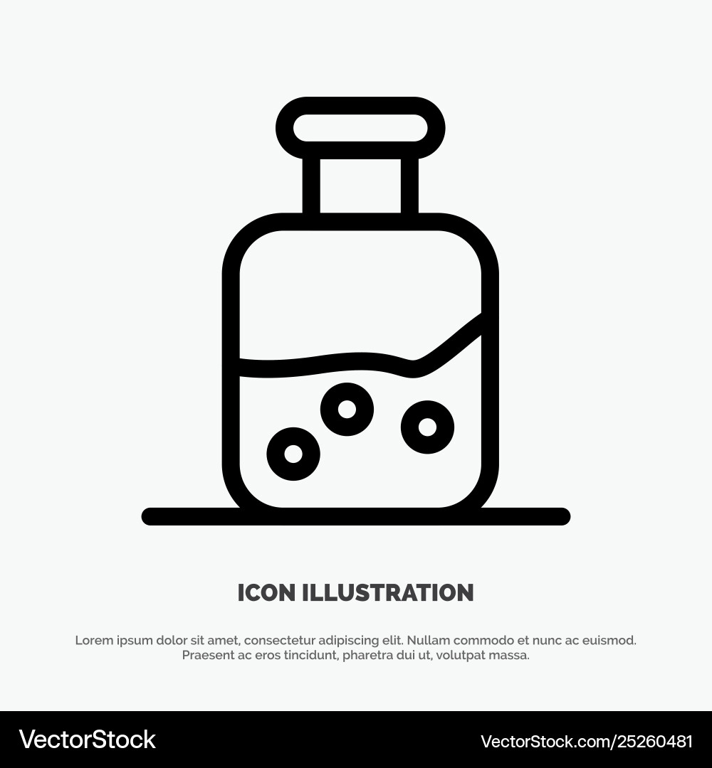 Lab test science bottle line icon Vector Image