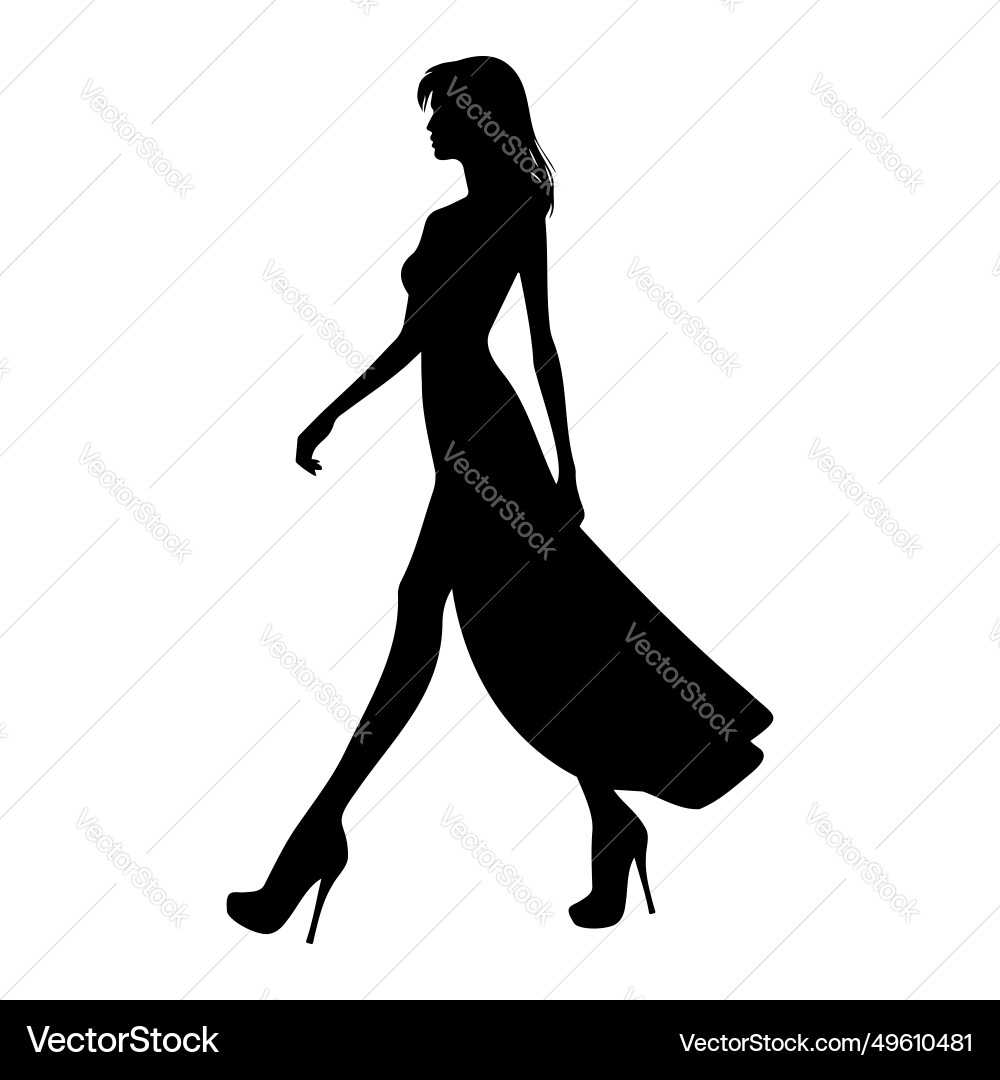 Mode Frau Silhouette Catwalk Vektorbild