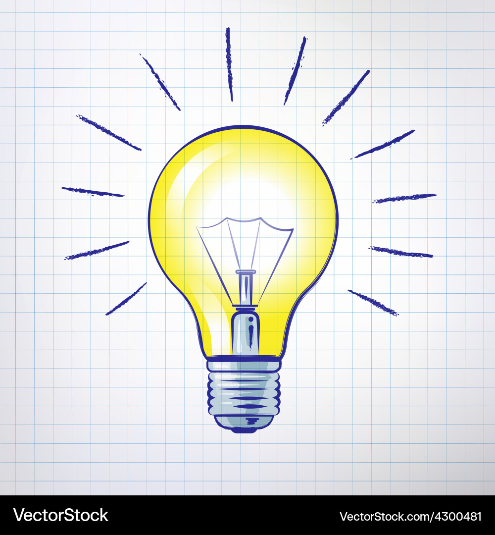 Notebook Lightbulb Sketch vector image