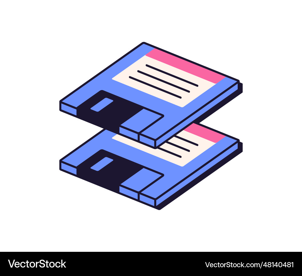 Retro Floppy Disks Icon vector image