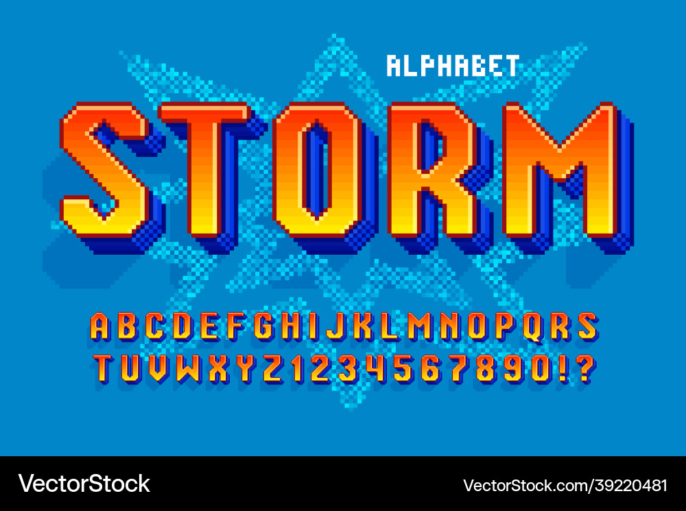 Retro Pixel Alphabet - 8-Bit Style Vector Image