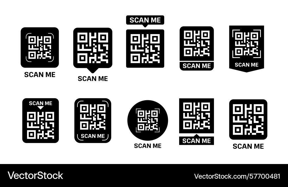 Scan qr code or me icon design vector image