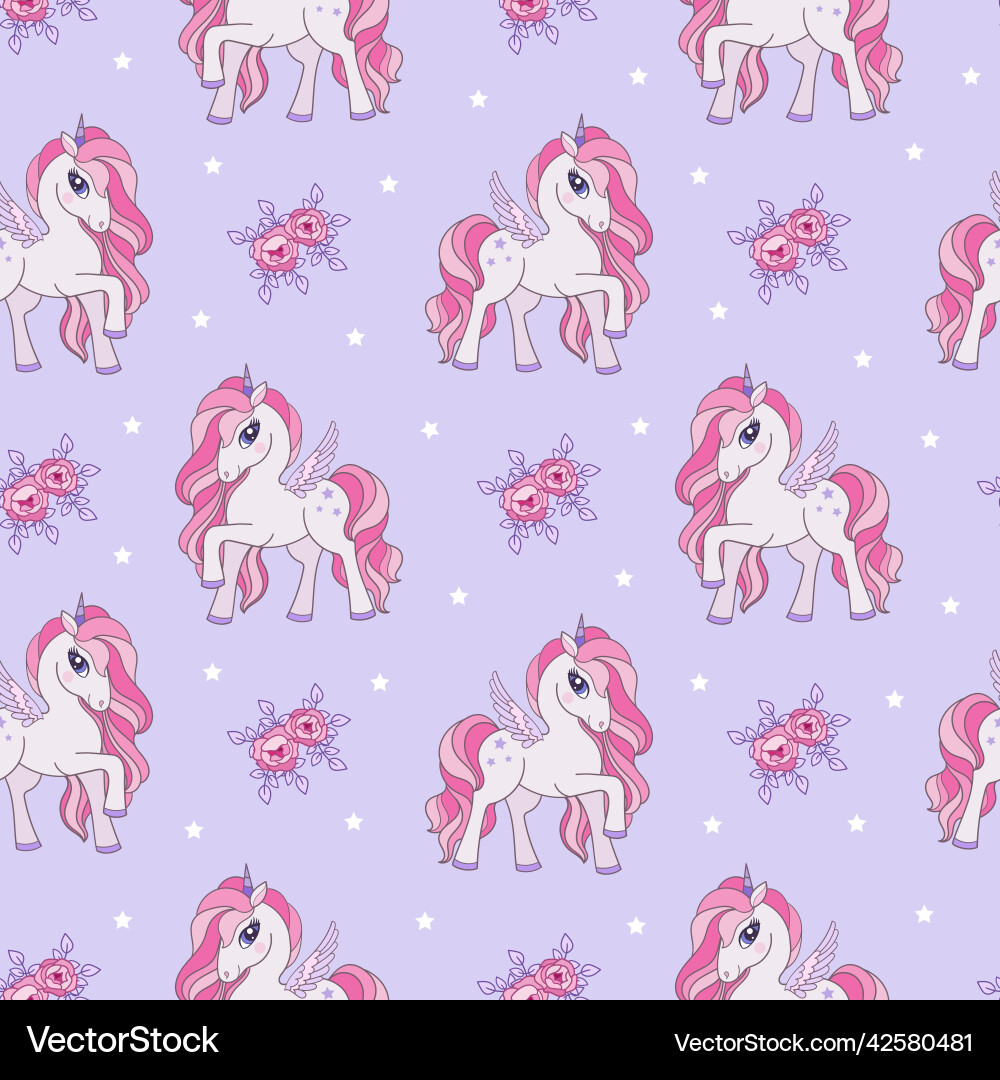 Seamless pattern background with unicorn Vector Image
