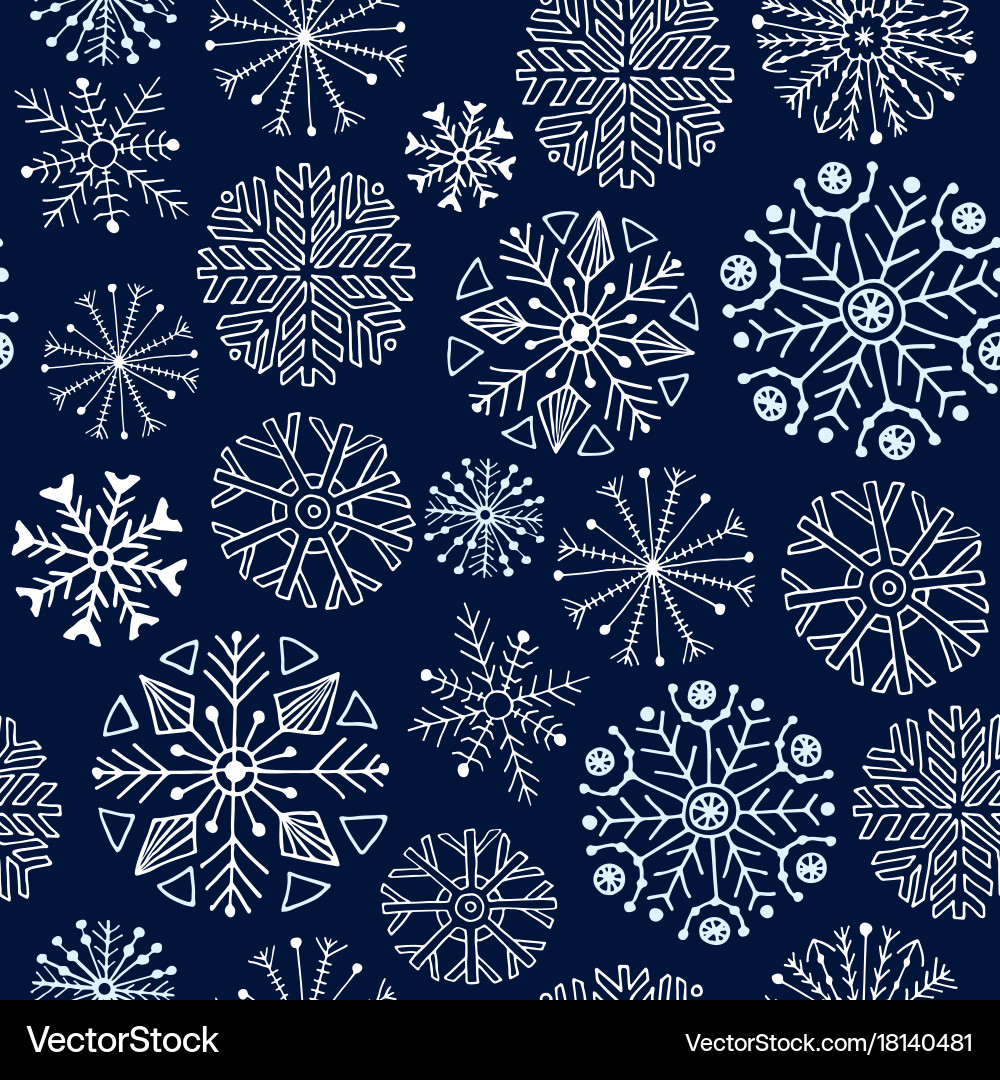 Snowflake Pattern - Dark Background vector image