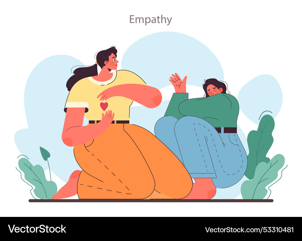 Soft skill development character with empathy Soft skill development character with empathy Vector Image