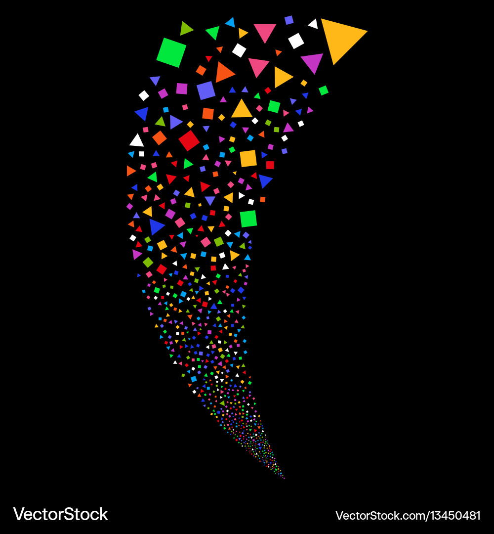 Triangles and squares random stream Triangles and squares random stream vector image