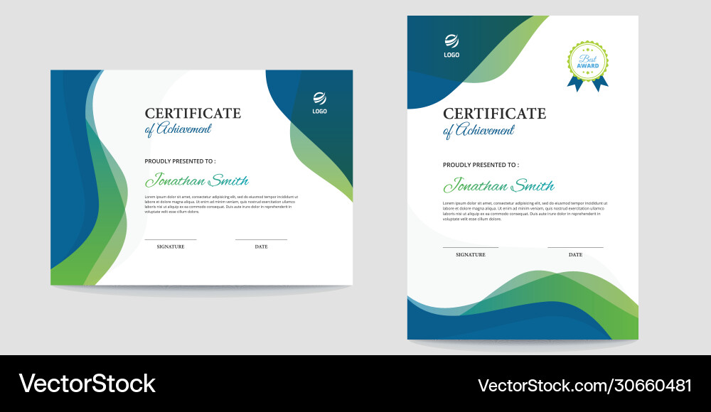 Vertical and horizontal abstract waves certificate vector image