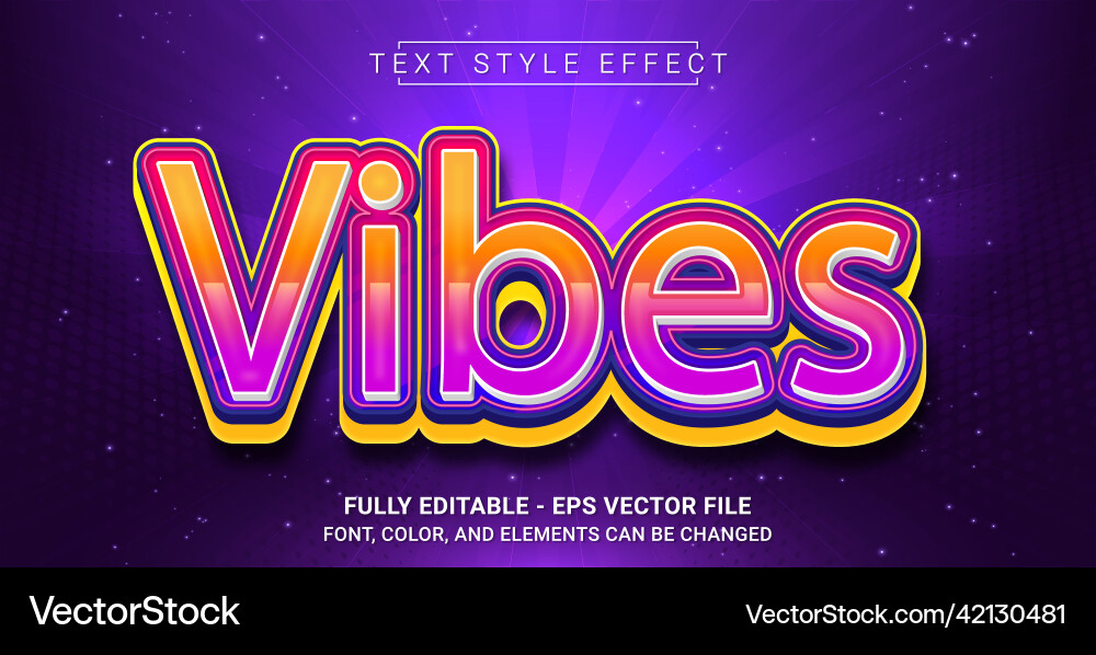 Vibes text style effect editable graphic Vibes text style effect editable graphic vector image