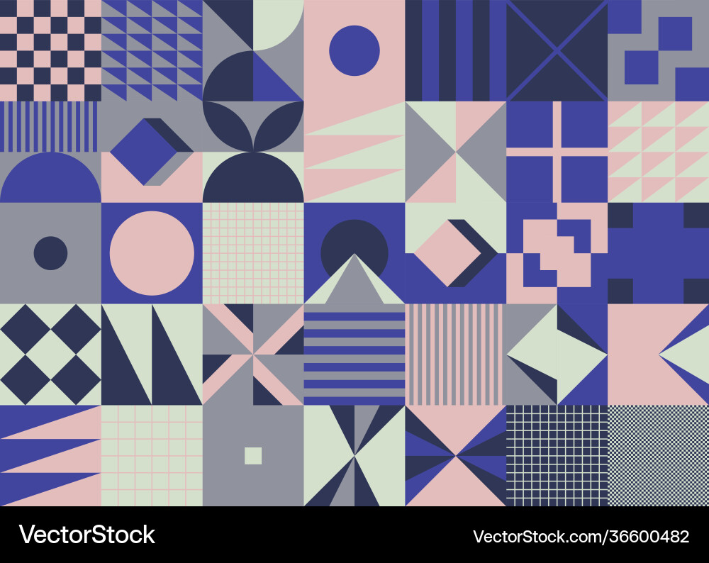 Abstract geometric pattern design with basic Abstract geometric pattern design with basic Vector Image