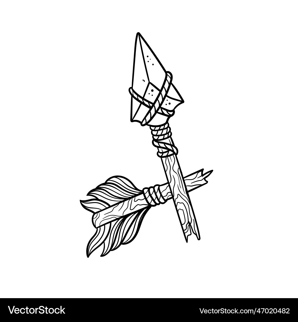 broken-arrow-traditional-tattoo-outline-royalty-free-vector