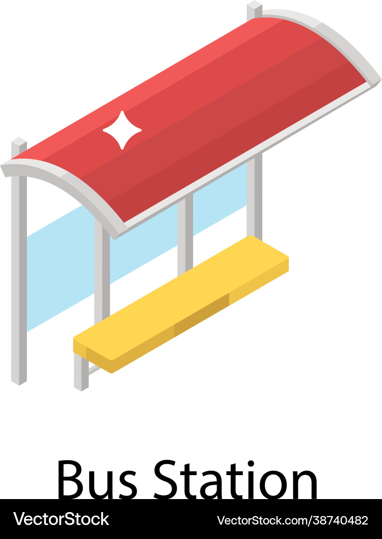 Bus station Royalty Free Vector Image - VectorStock