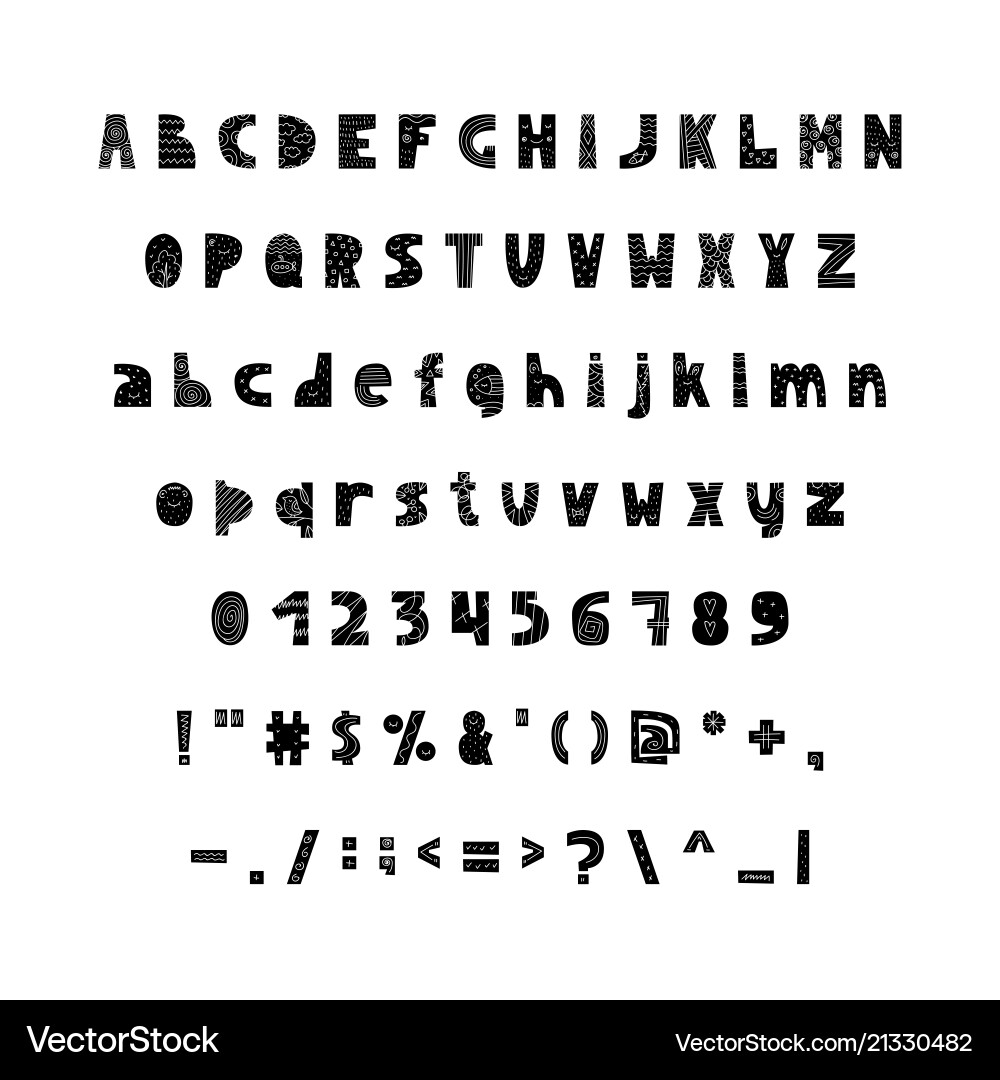 English alphabet in scandinavian Vector Image