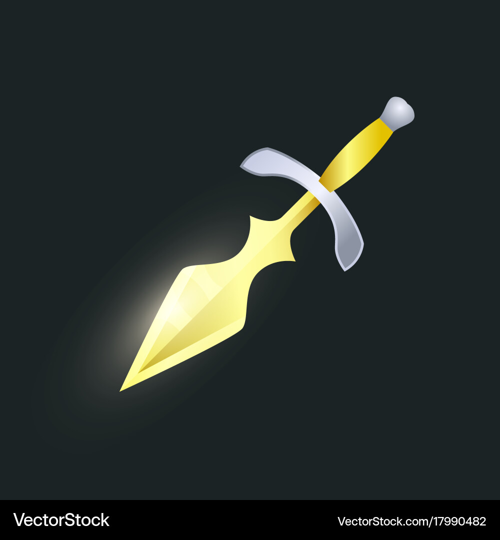 Epic dagger isolated game element Vector Image