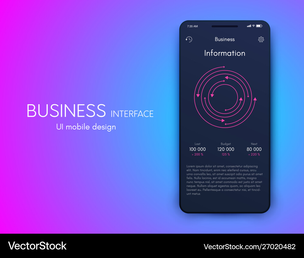 Mobile application interface ui design stock Mobile application interface ui design stock vector image