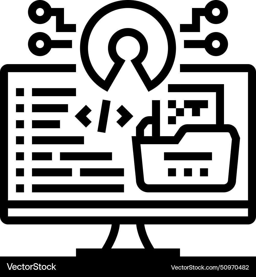 Open source tech enthusiast line icon Open source tech enthusiast line icon vector image