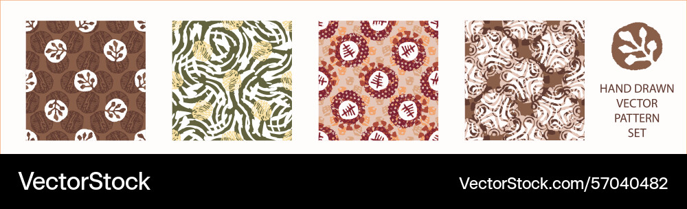 Polka dot blockprint seamless pattern set Polka dot blockprint seamless pattern set Vector Image