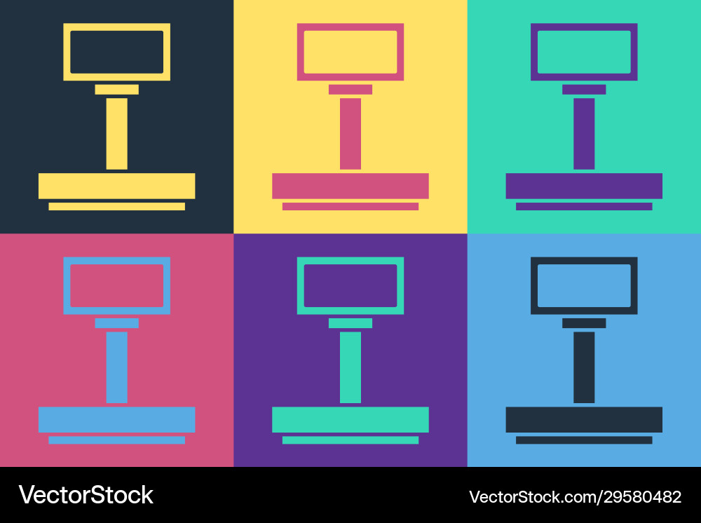 Pop art scale icon isolated on color background Pop art scale icon isolated on color background vector image