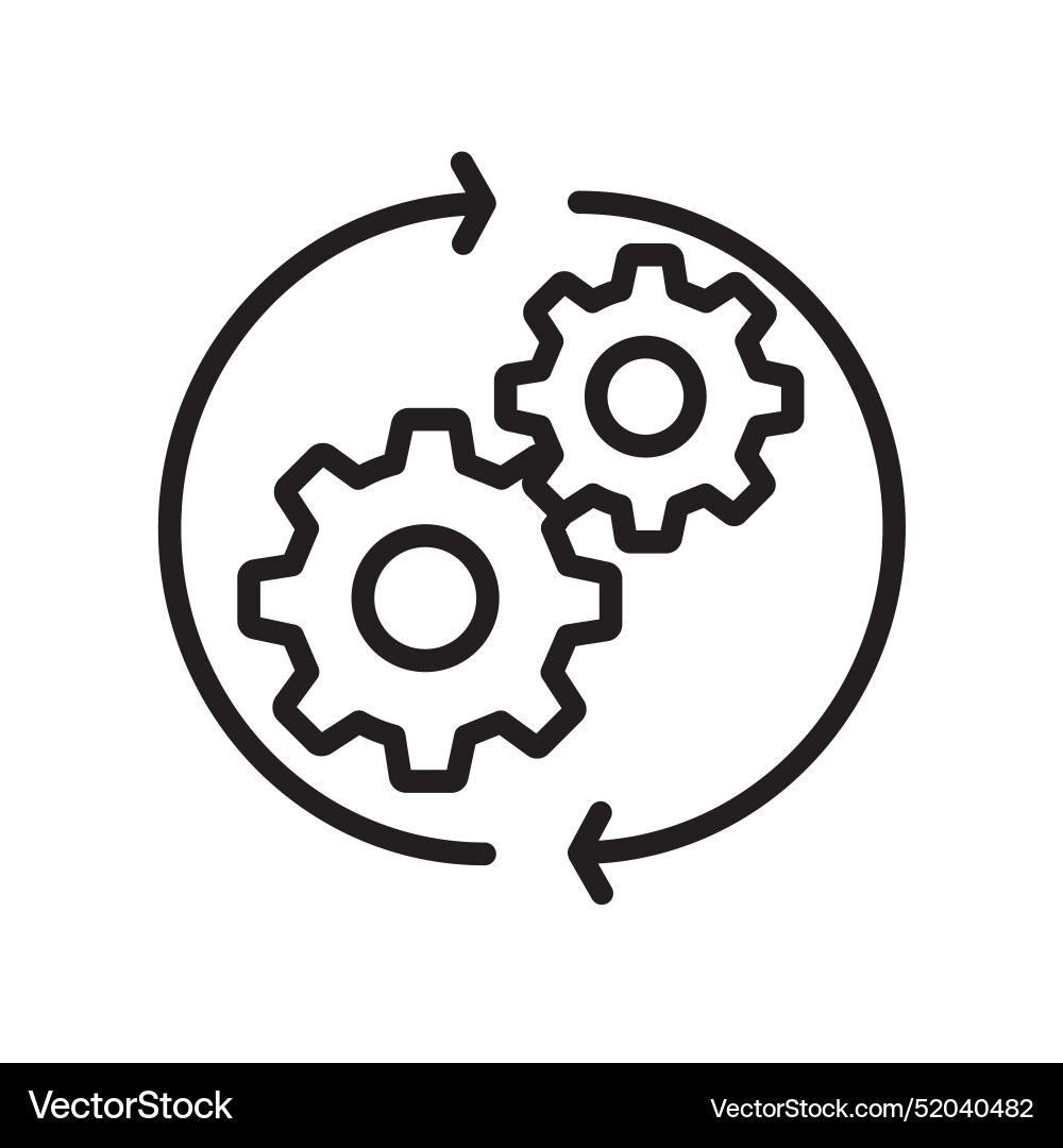 Processing icon black and white sign Royalty Free Vector