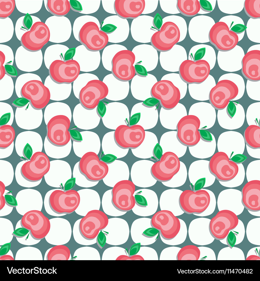 Seamless apple background pattern vector image