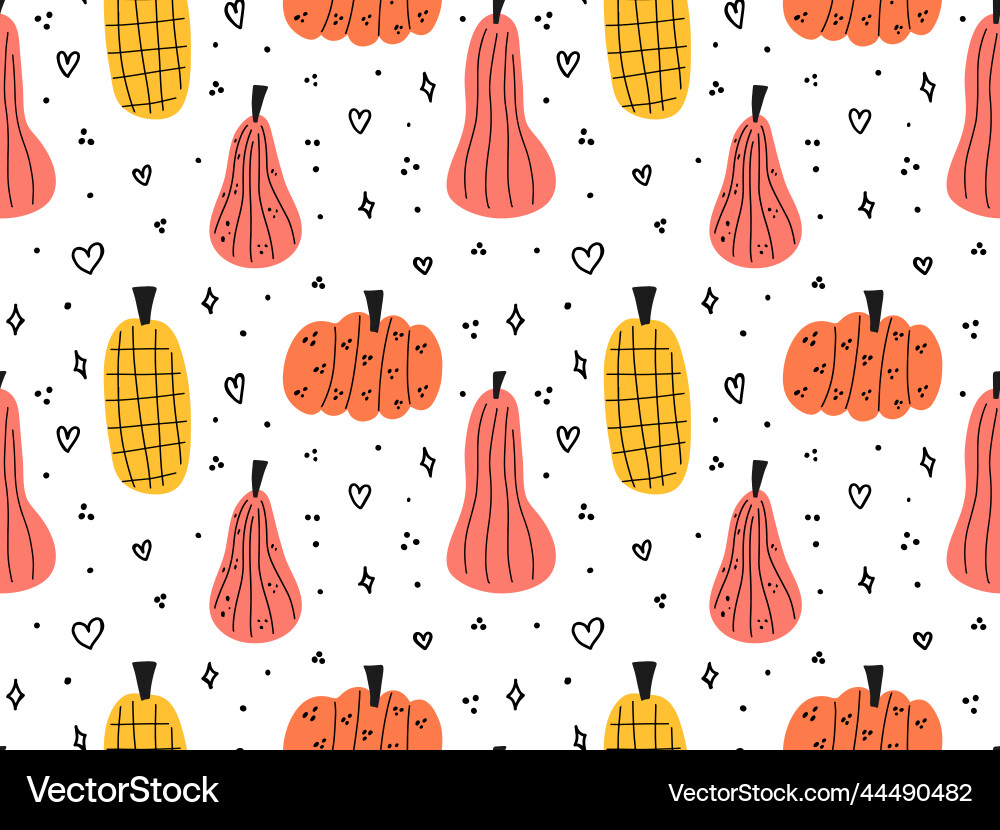 Seamless pattern background with hand drawn vector image