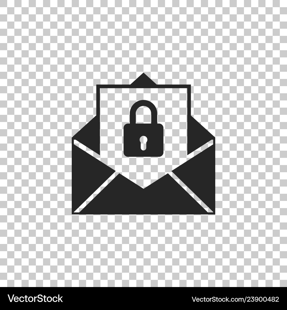 Secure mail icon on transparent background Secure mail icon on transparent background vector image