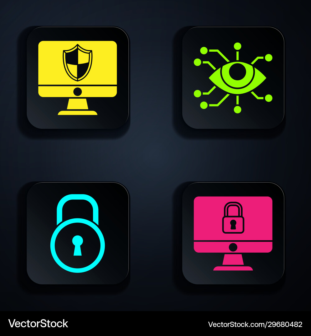 Set lock on computer monitor screen Set lock on computer monitor screen vector image