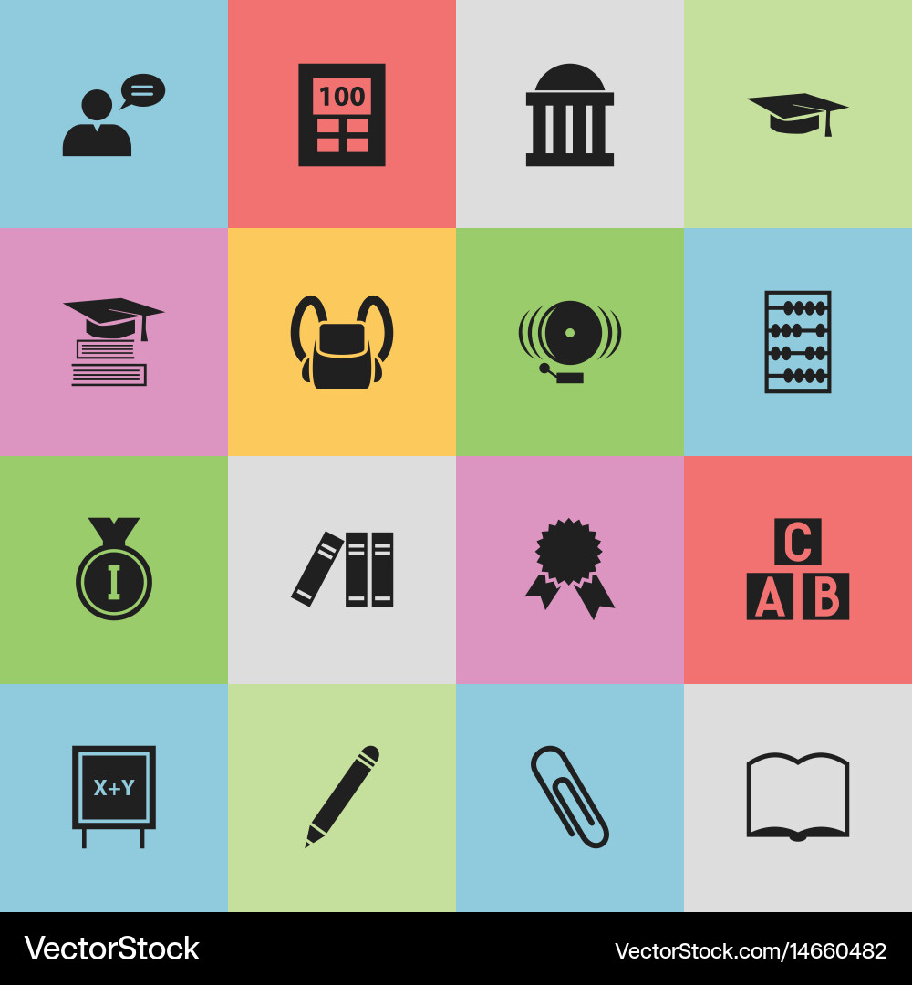 Set of 16 editable science icons includes symbols vector image