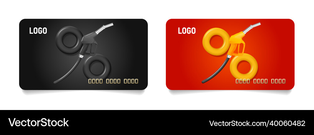 Set of discount or credit cards with 3d Set of discount or credit cards with 3d vector image
