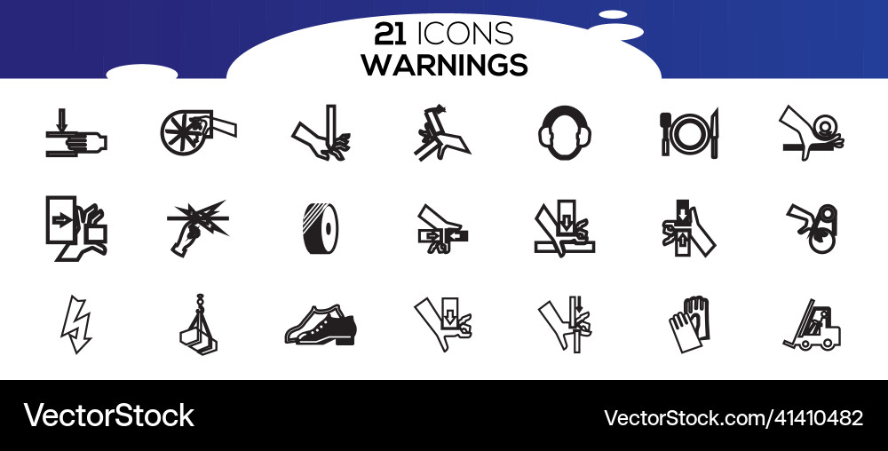 Simple set of warnings related line icons Simple set of warnings related line icons Vector Image