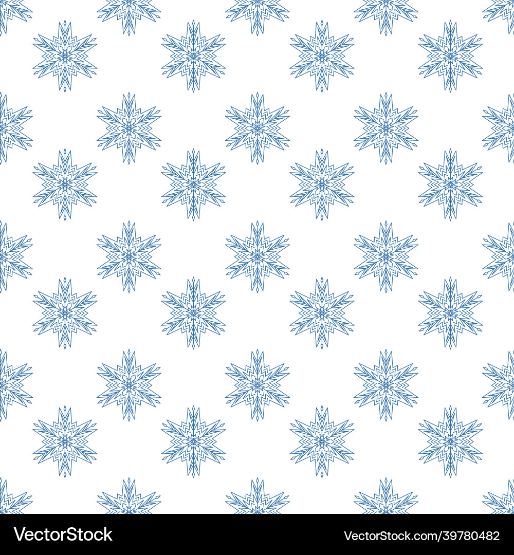 Snowflake seamless pattern geometric Vector Image