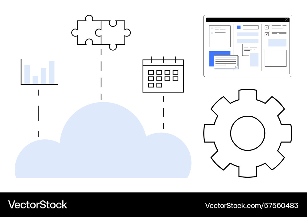 Cloud integration for data management Cloud integration for data management vector image