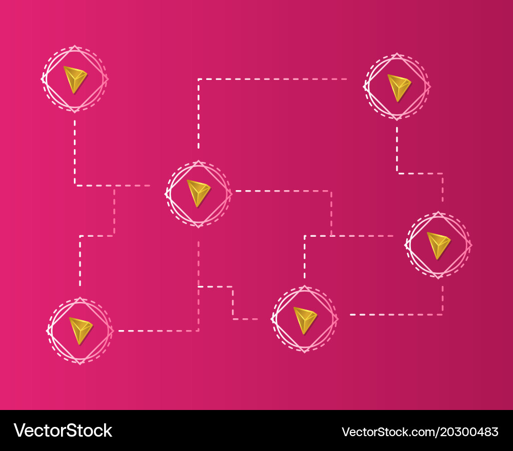 Cryptocurrency tron blockchain connected vector image