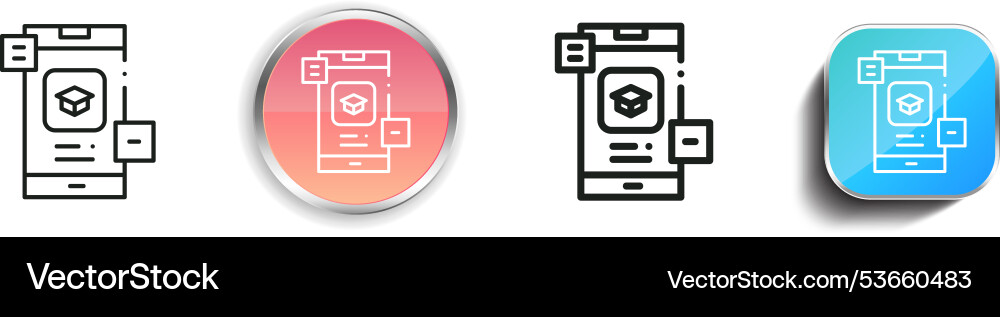 Education icon thin linear regular and button Education icon thin linear regular and button vector image