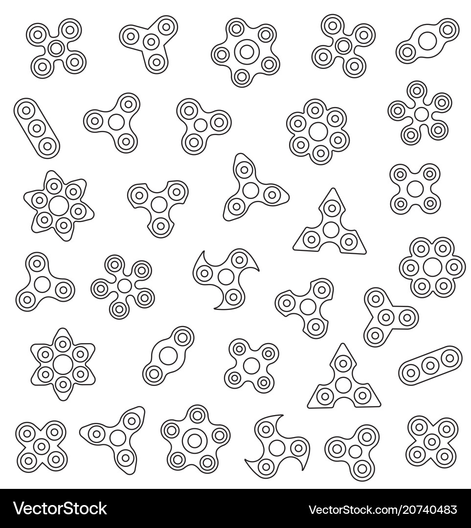 Fidget hand spinners seamless pattern background vector image