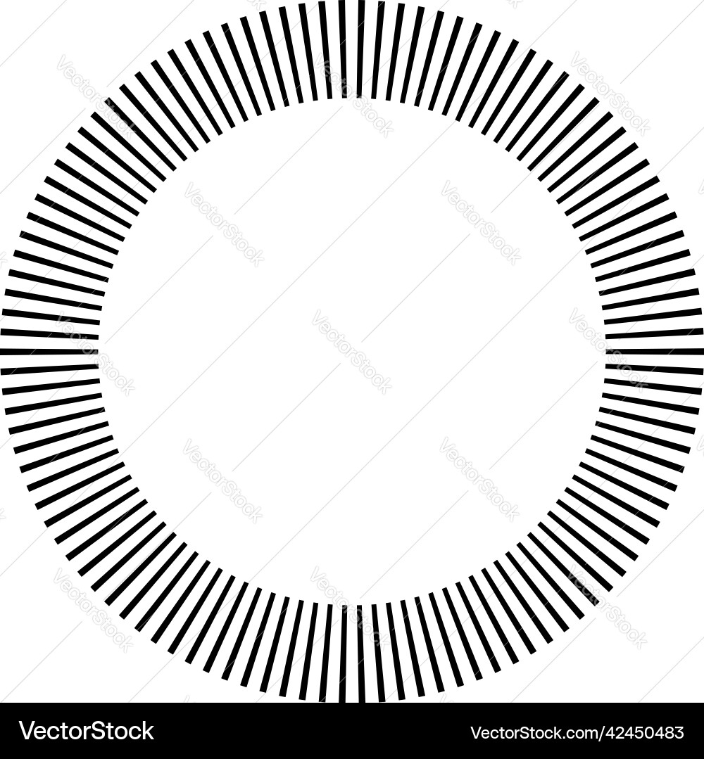 Geometric circle element with dashed lines Vector Image