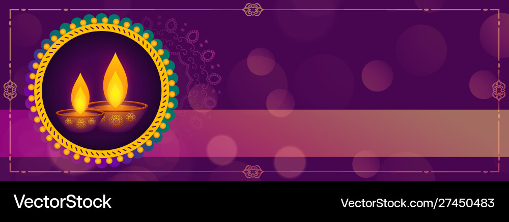Hindu festival diwali purple banner design Hindu festival diwali purple banner design vector image