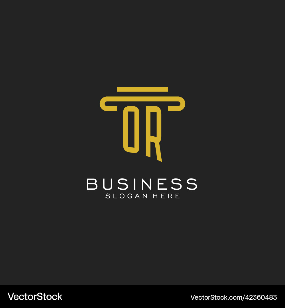 Initial logo with simple pillar style design Initial logo with simple pillar style design Vector Image